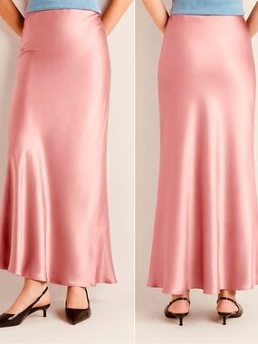 NEW Satin Maxi Skirt - Pink